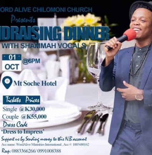 Fundraising Dinner With Shammah Vocals 